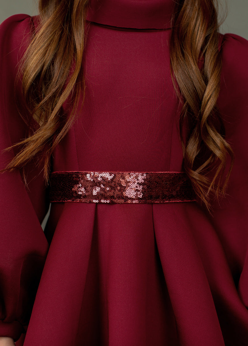 Molly Sequin Belt in Burgundy