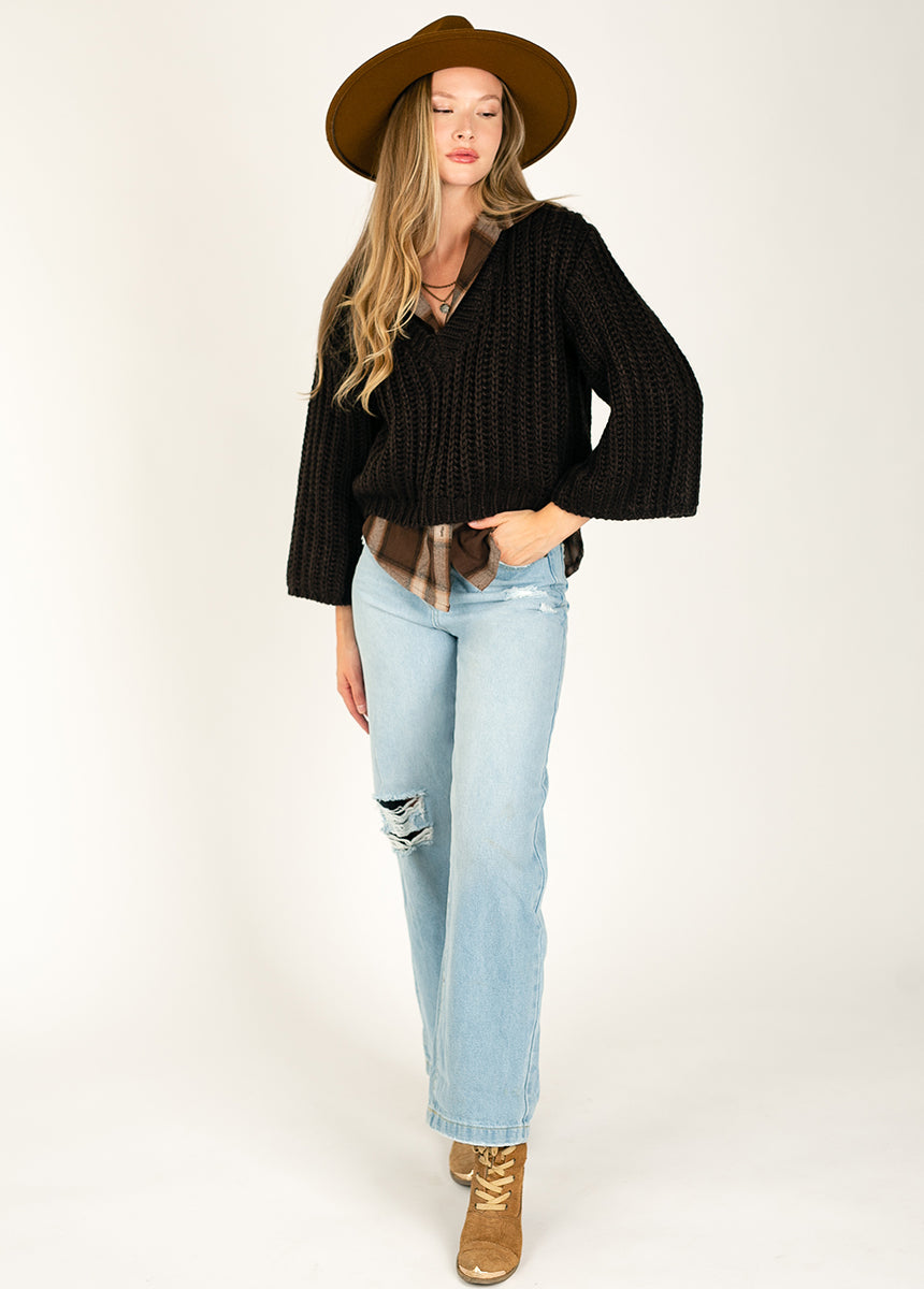 Emi Sweater in Washed Black