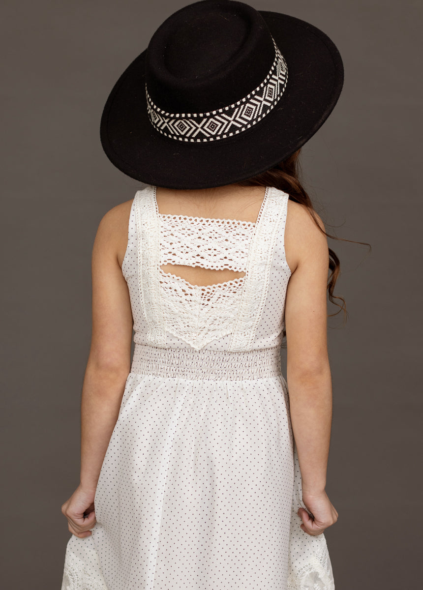 Jaymee Dress in Cream Pin Dot
