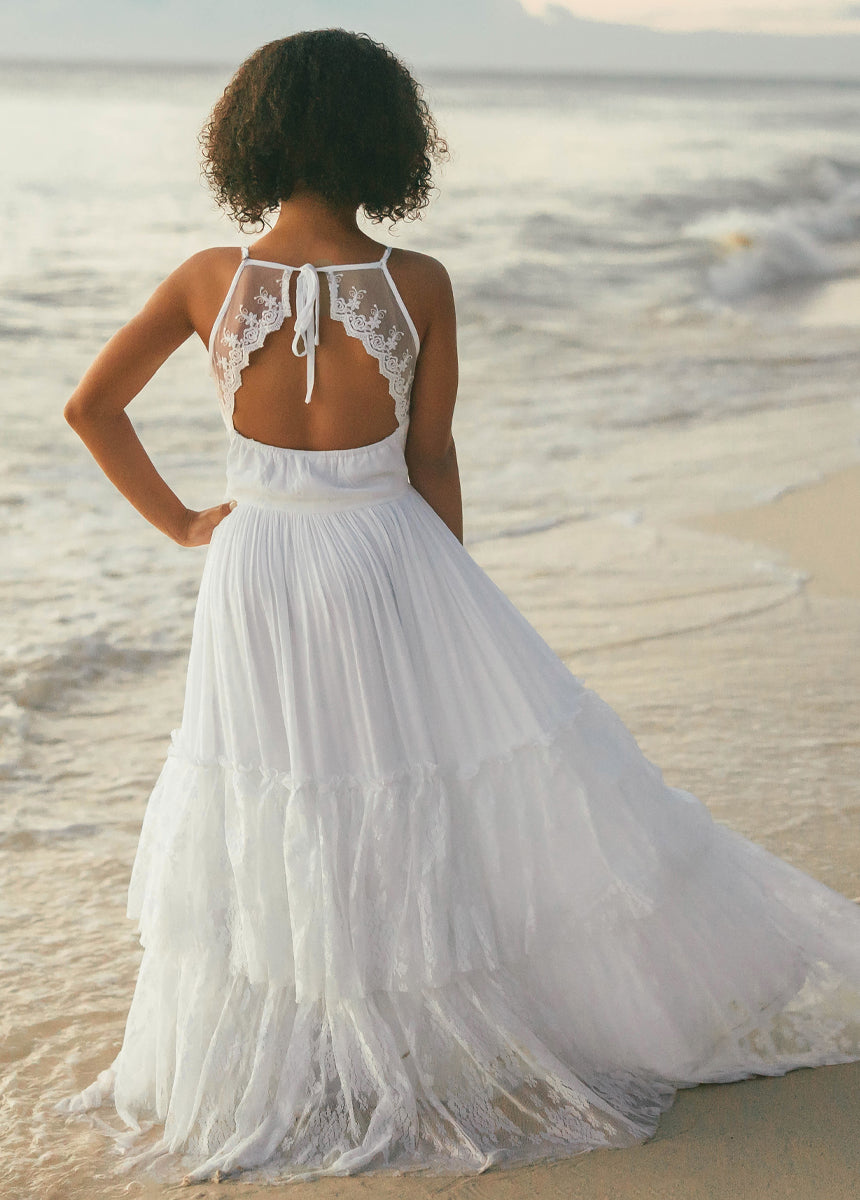 Joyfolie GirlsCatrin Maxi Dress in White, Size 14