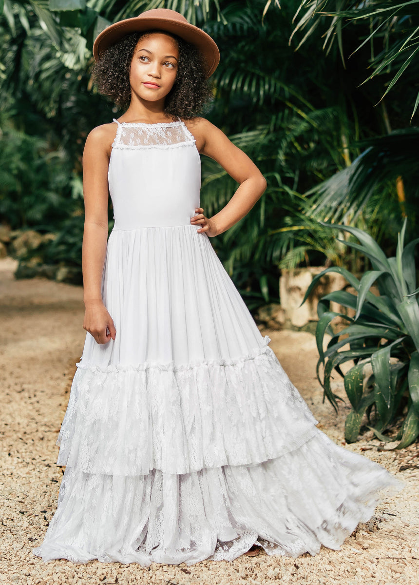 Joyfolie GirlsCatrin Maxi Dress in White, Size 14