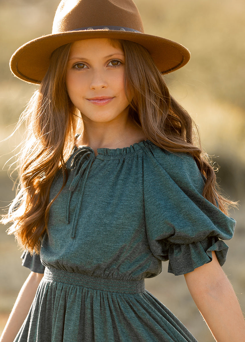 Gwenola Dress in Heather Ocean