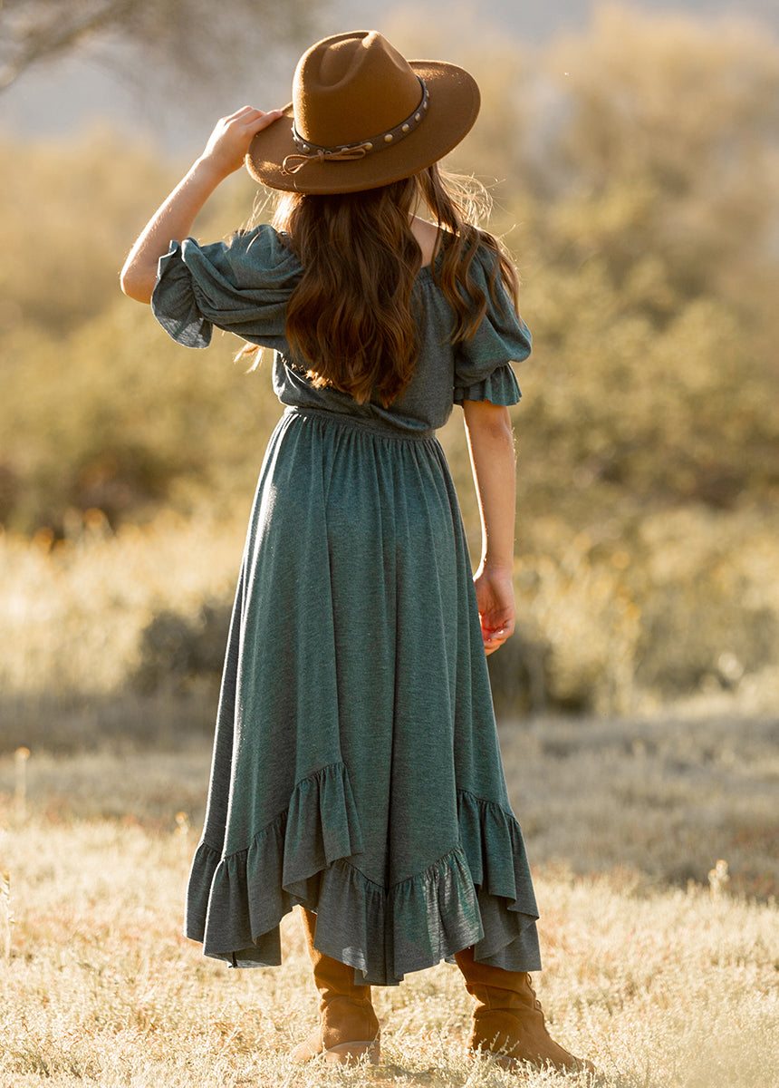 Gwenola Dress in Heather Ocean