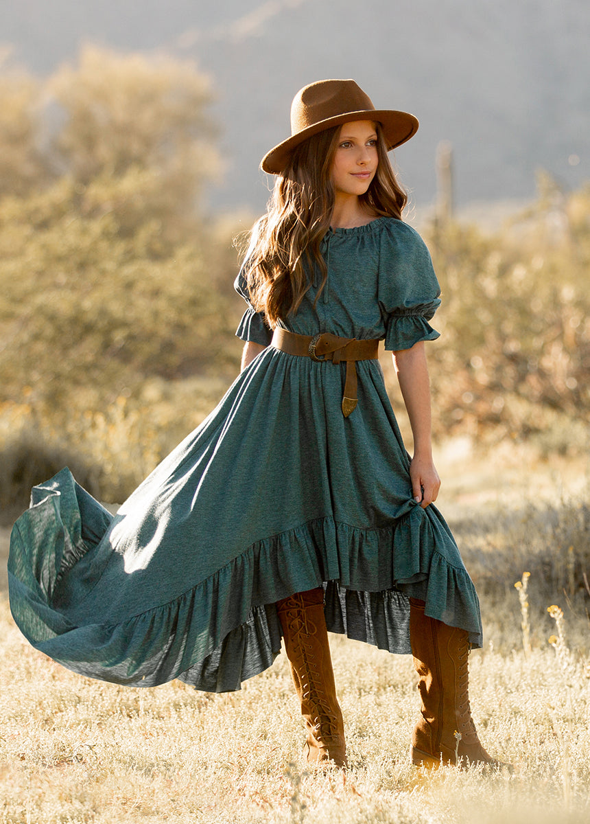 Gwenola Dress in Heather Ocean