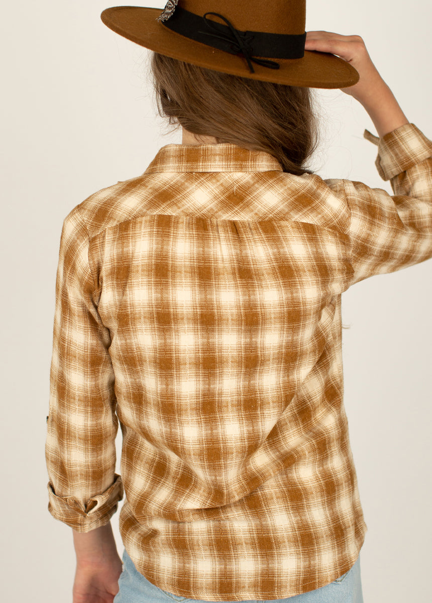 Taylor Top in Ochre Plaid