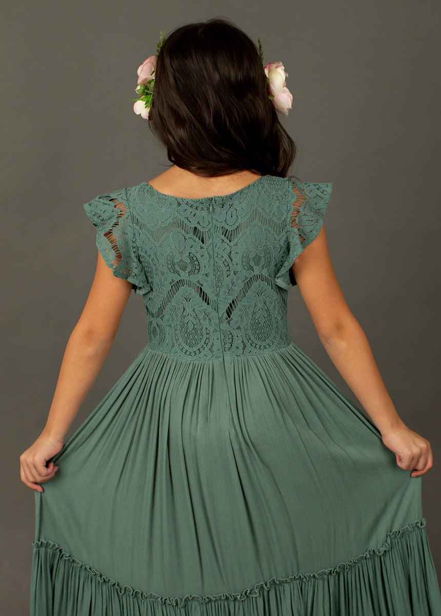 Joyfolie Girls Macy Maxi Dress in Beach Green | Boho Maxi Maxi Dress for Little Girls | Joyfolie, Size 2 Joyfolie Girls Macy Maxi Dress in Beach Green | Boho Maxi Maxi Dress for Little Girls | Joyfolie, Size 2
