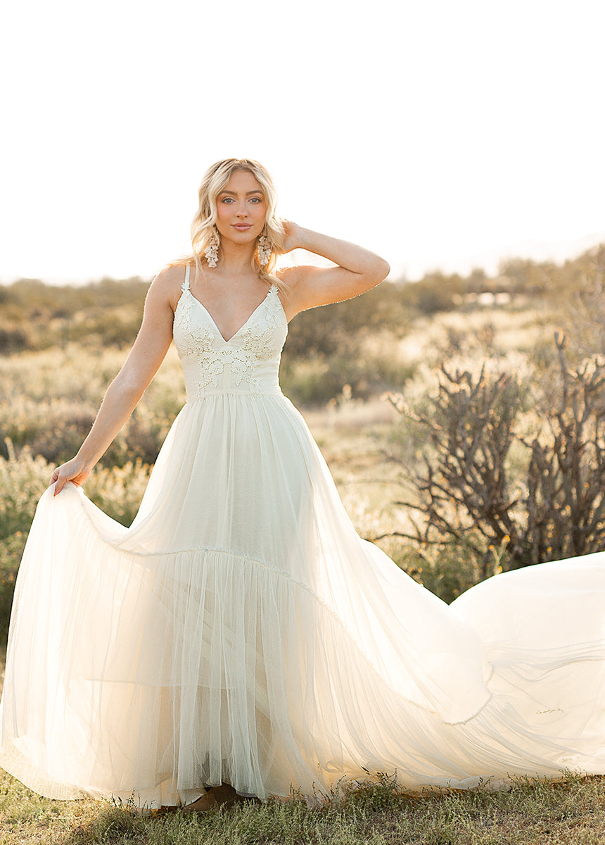 Mckenna Impact Dress in Cream | Statement Maxi Dress | Joyfolie