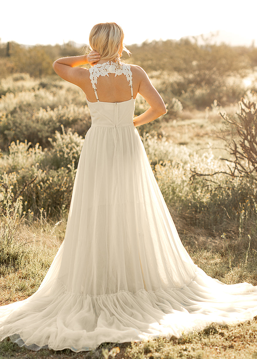 Mckenna Impact Dress in Cream | Statement Maxi Dress | Joyfolie