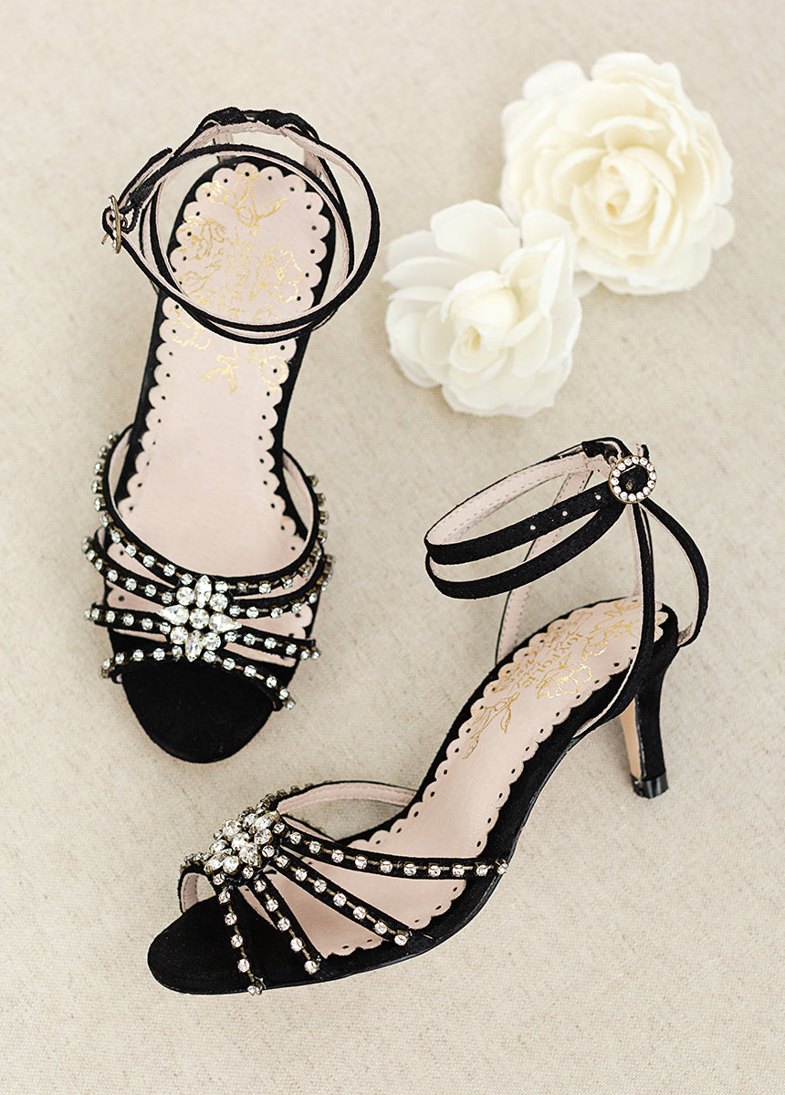 High Heels Black Wedding Shoes Bride Maelyn Heel In Black Jewel