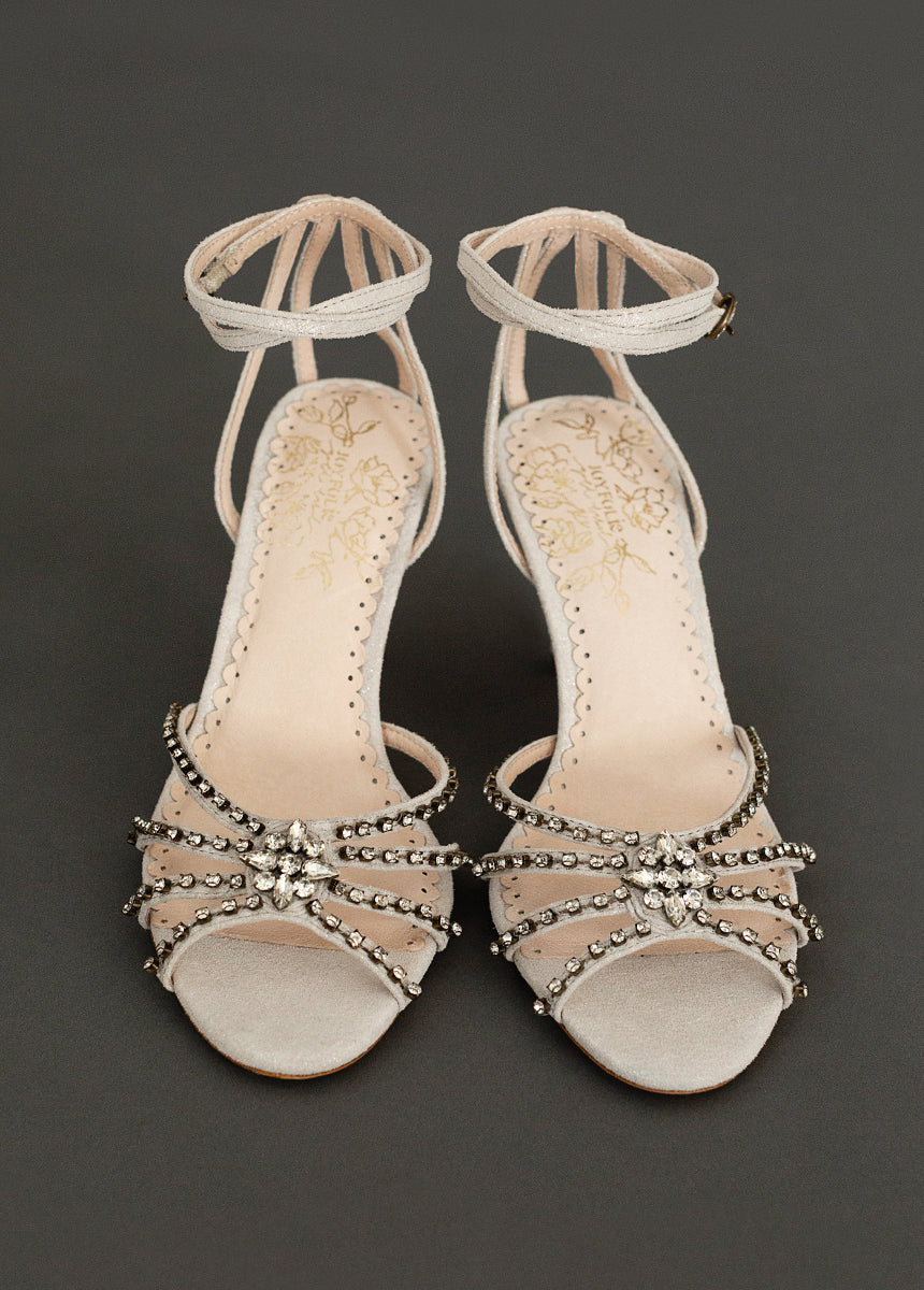 Maelyn Leather Heel in Silver