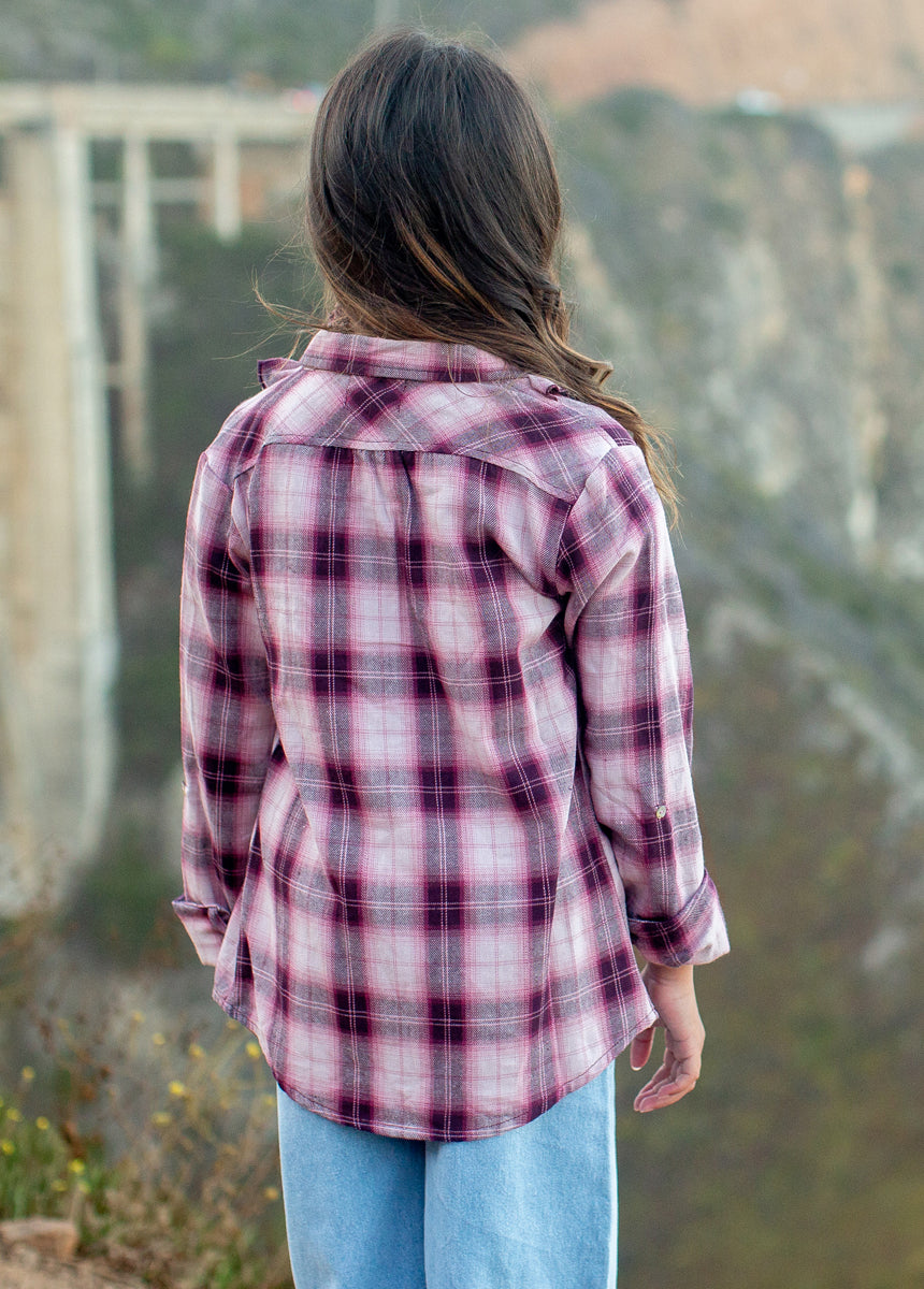 Taylor Top in Berry Plaid