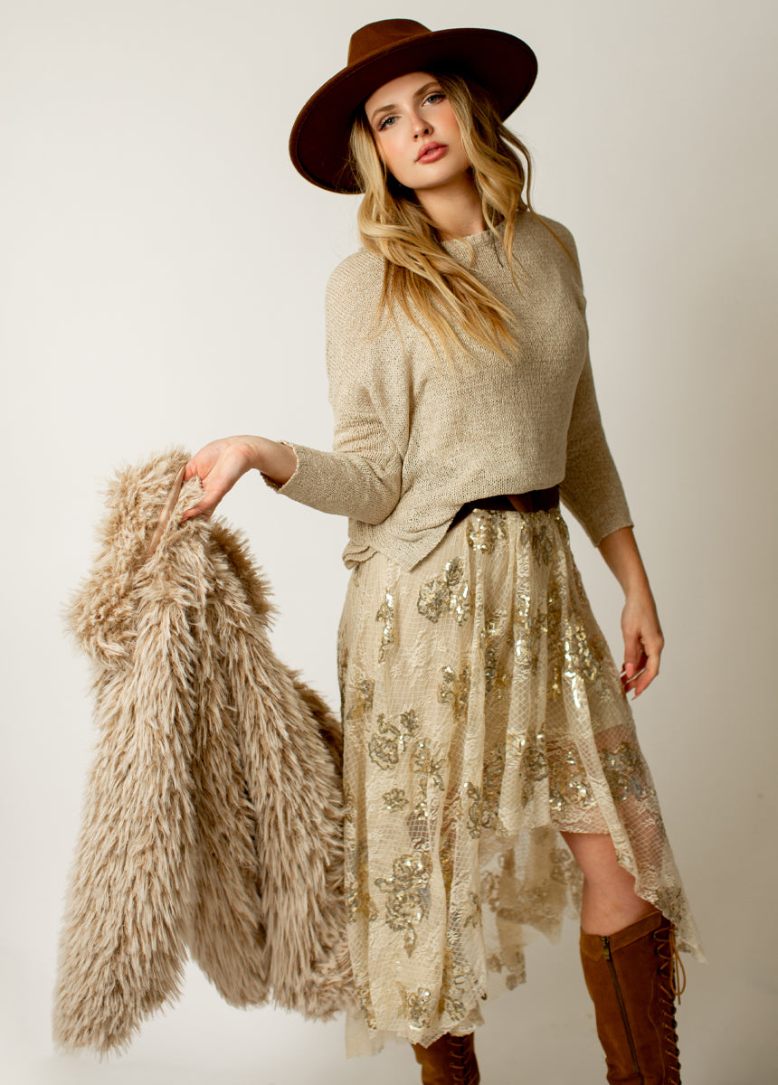 Melinda Slip Dress in Ecru