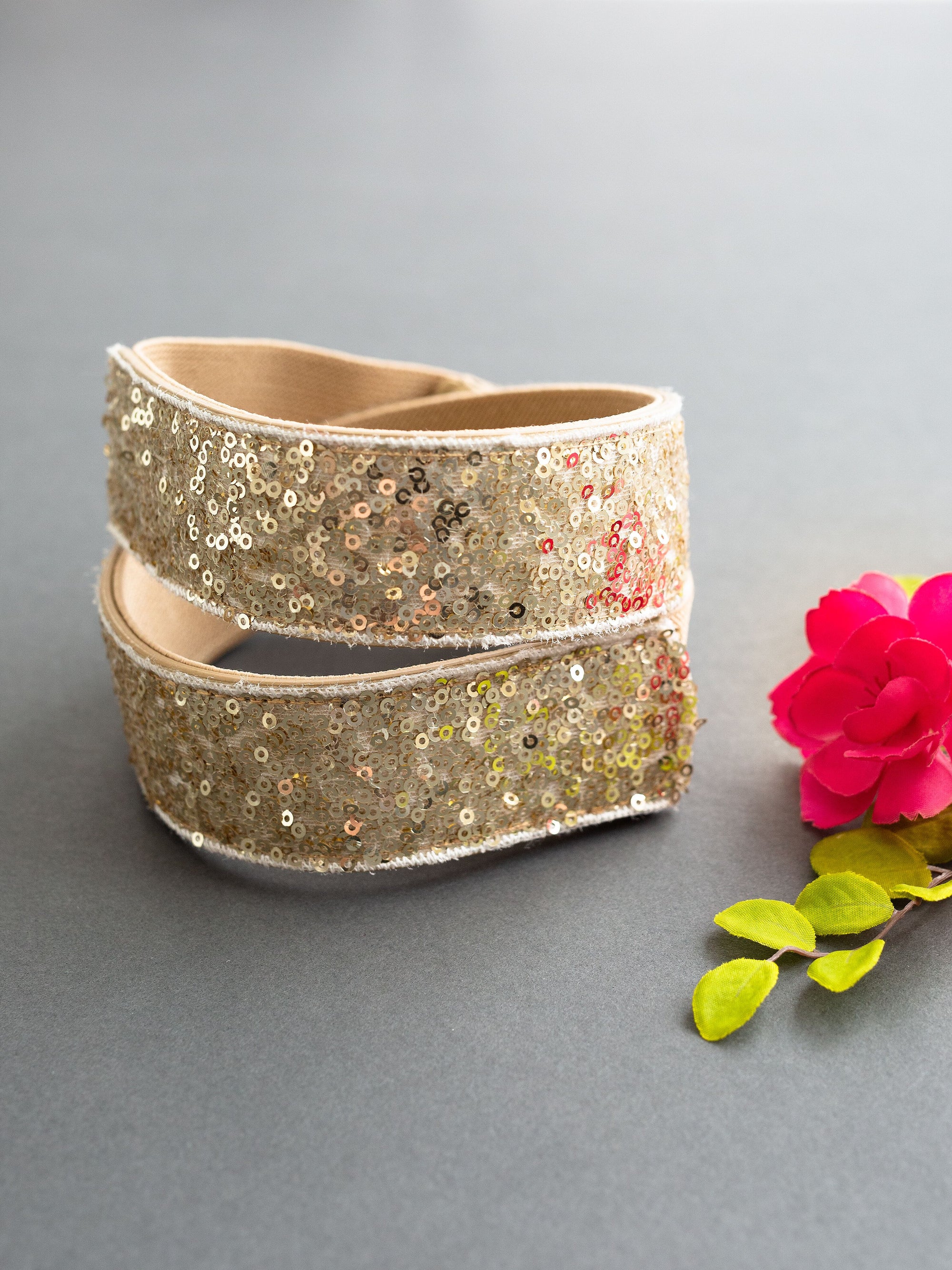 Molly Sequin Belt in Gold