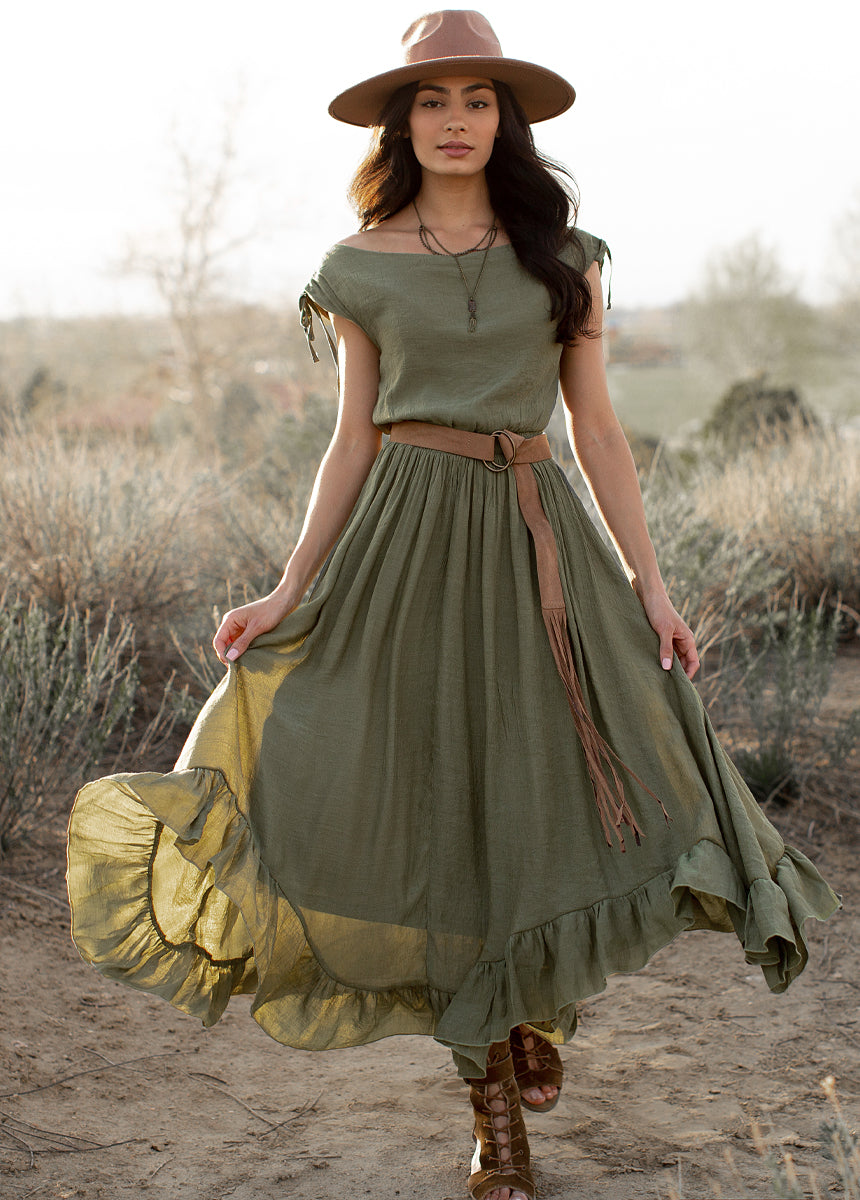 green dress women Joyfolie Women's Gia Maxi Dress in Green | Boho Maxi Maxi Dress
