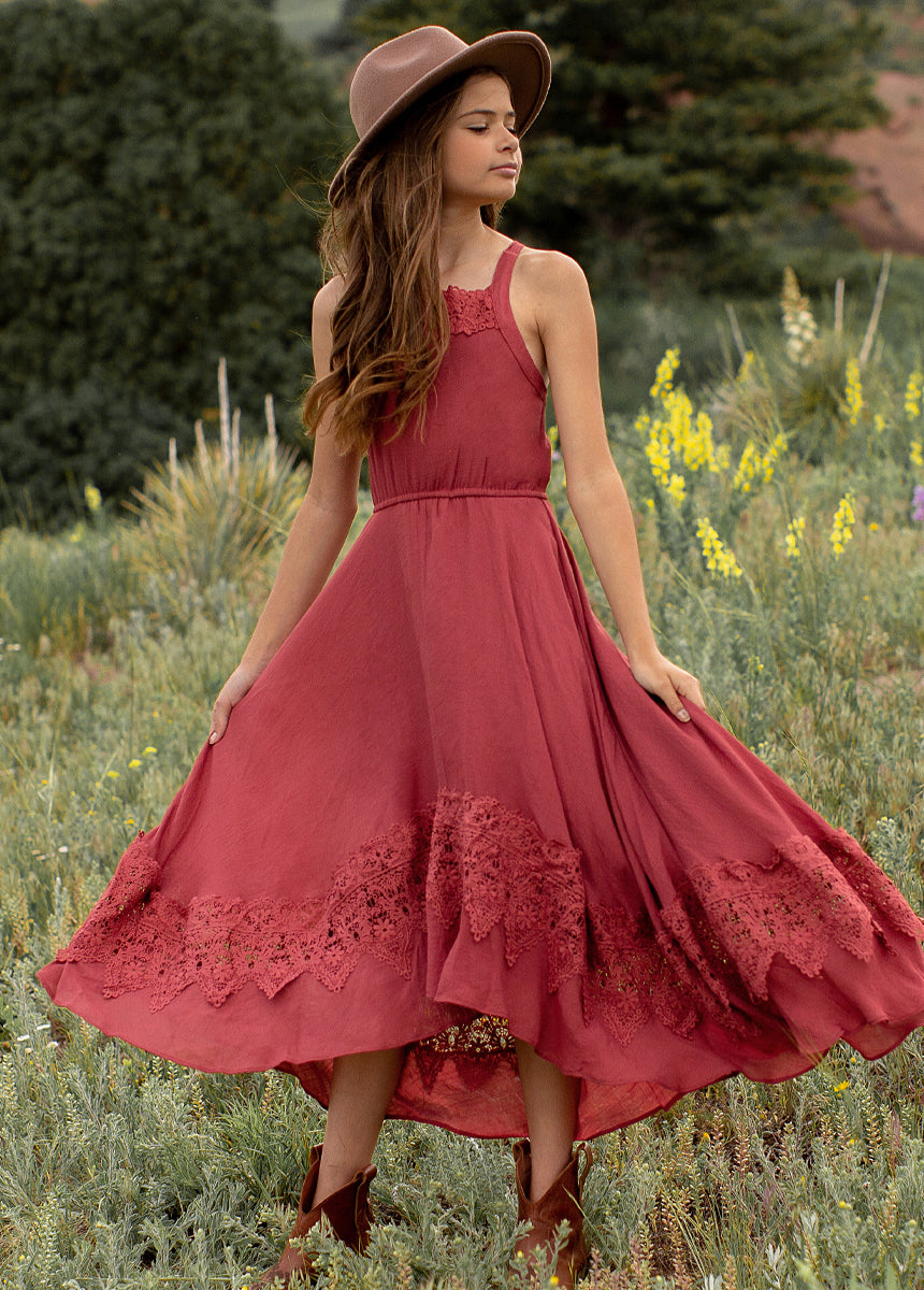 Kat Maxi Dress in Red Clay