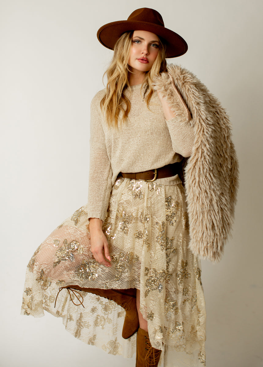 Melinda Slip Dress in Ecru