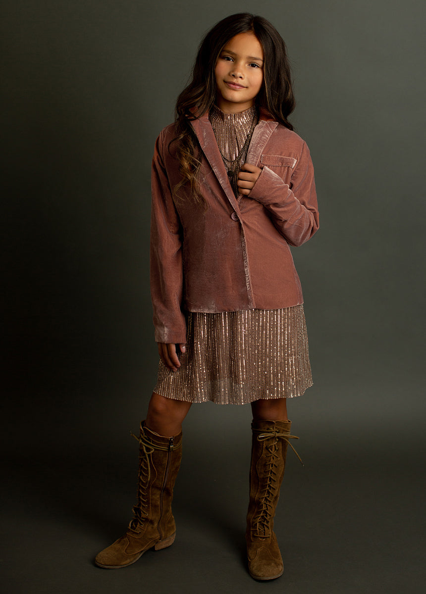 Lollie Blazer in Ashe Rose