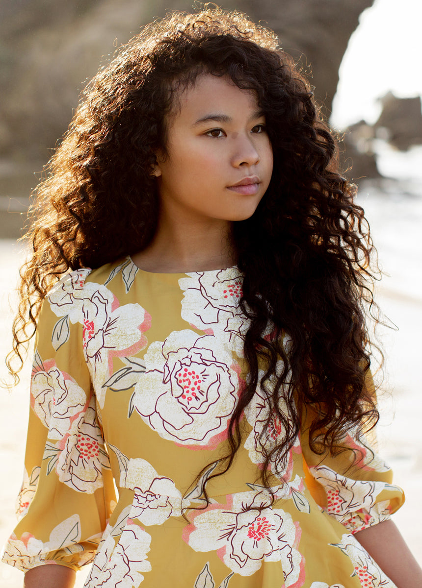 Adelina Dress in Saffron Floral