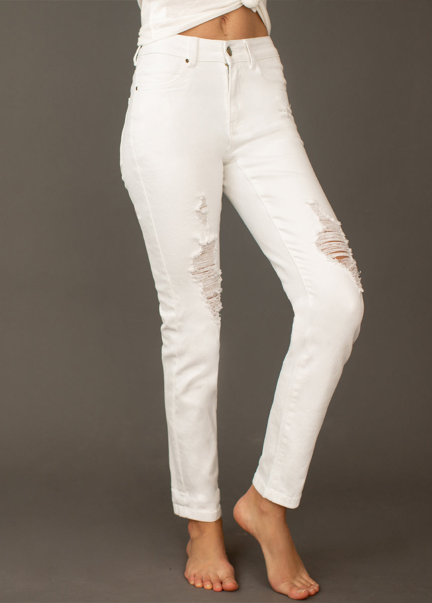 Clancy Girlfriend Denim in White