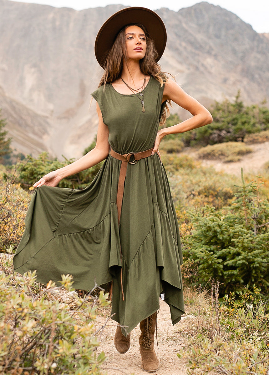 Pilar Dress in Olive