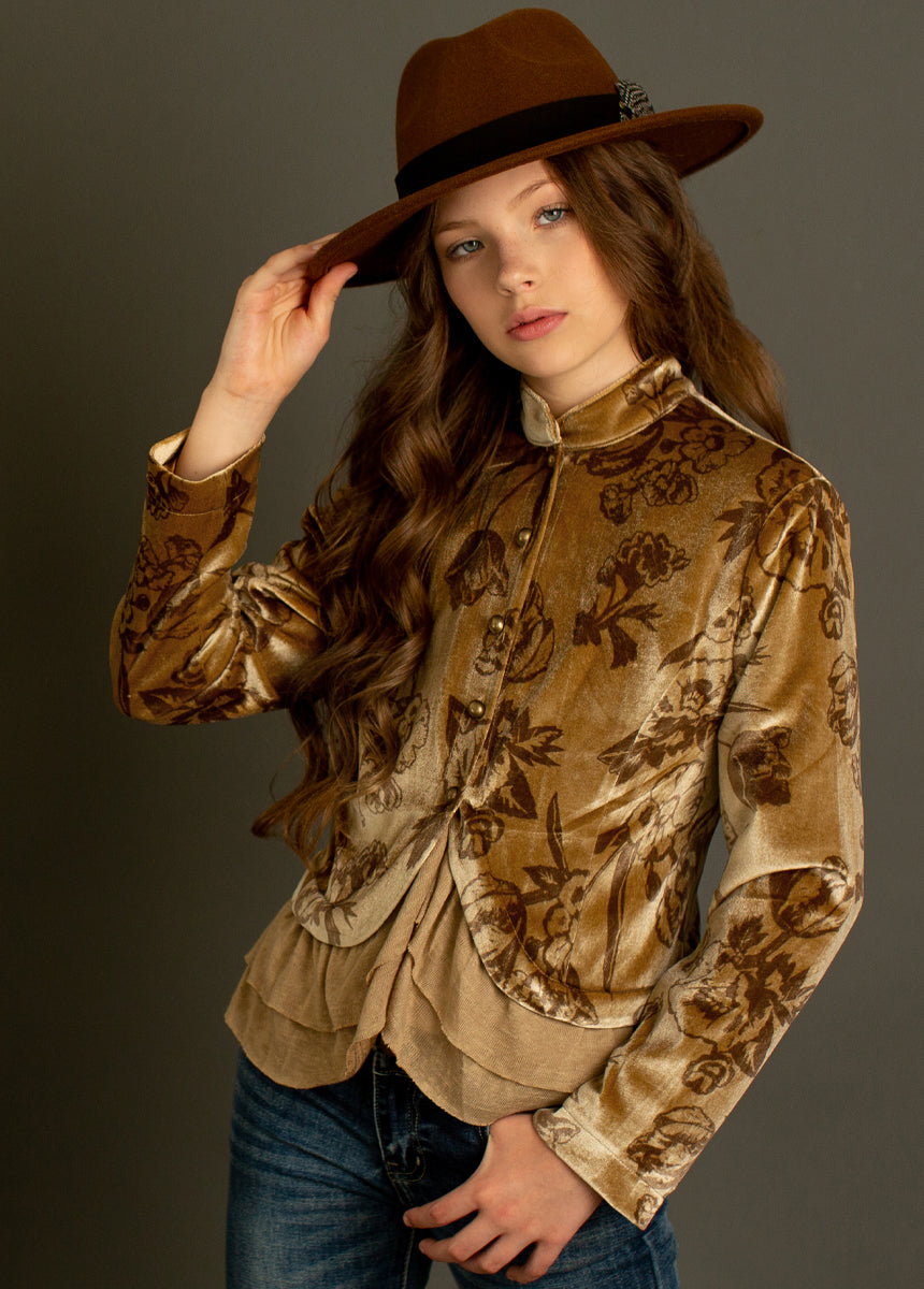 Mollie Jacket in Ochre Floral