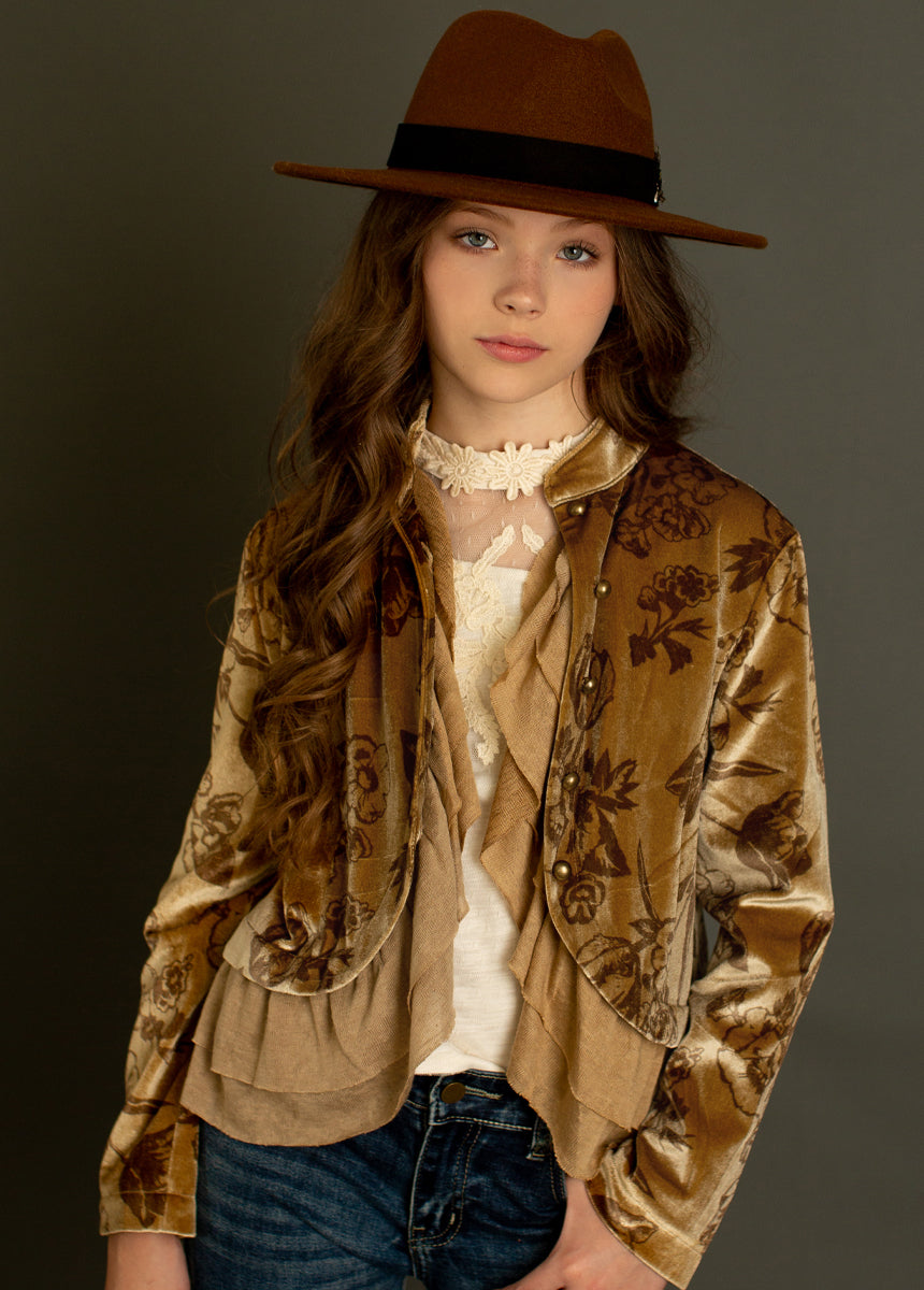 Mollie Jacket in Ochre Floral