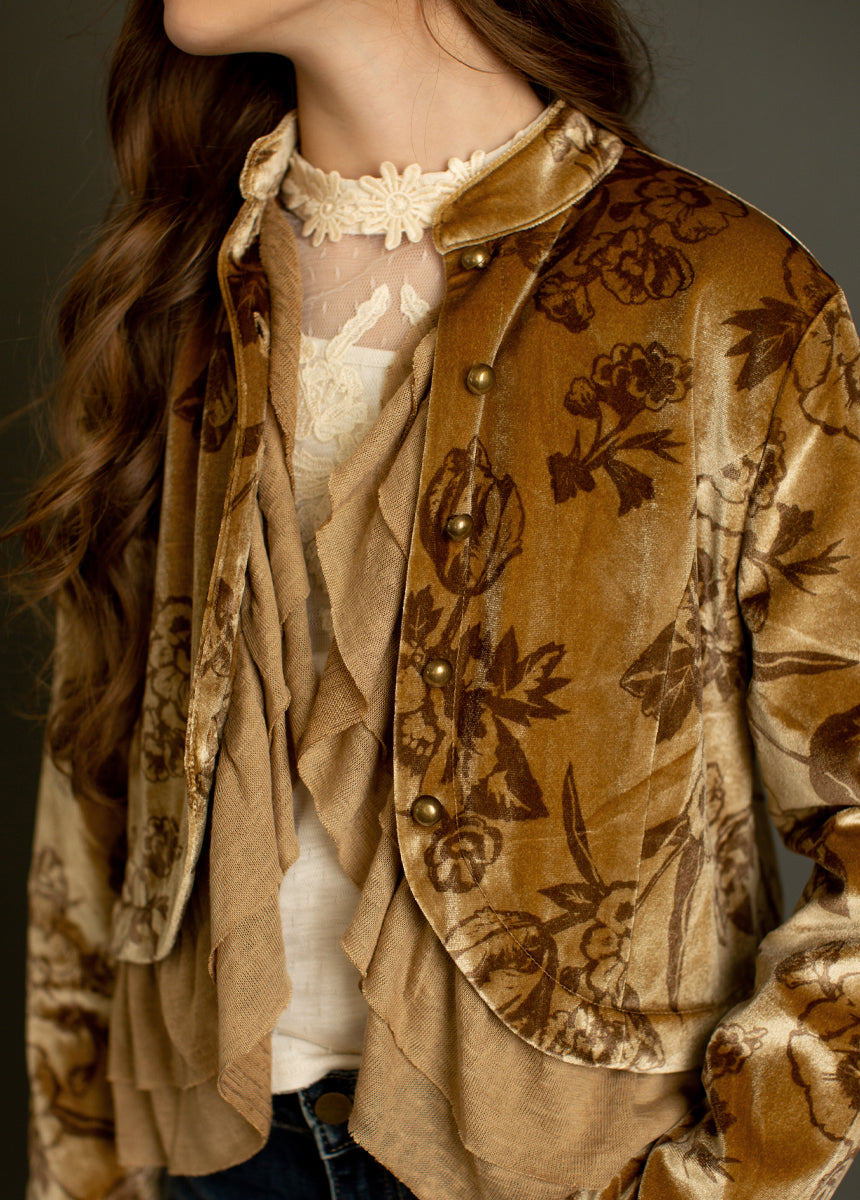 Mollie Jacket in Ochre Floral