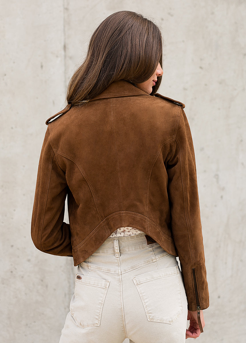 Roxana Leather Jacket in Nutmeg