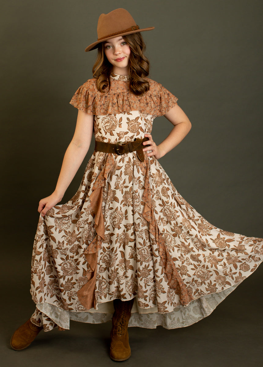 Raylie Dress in Neutral Floral