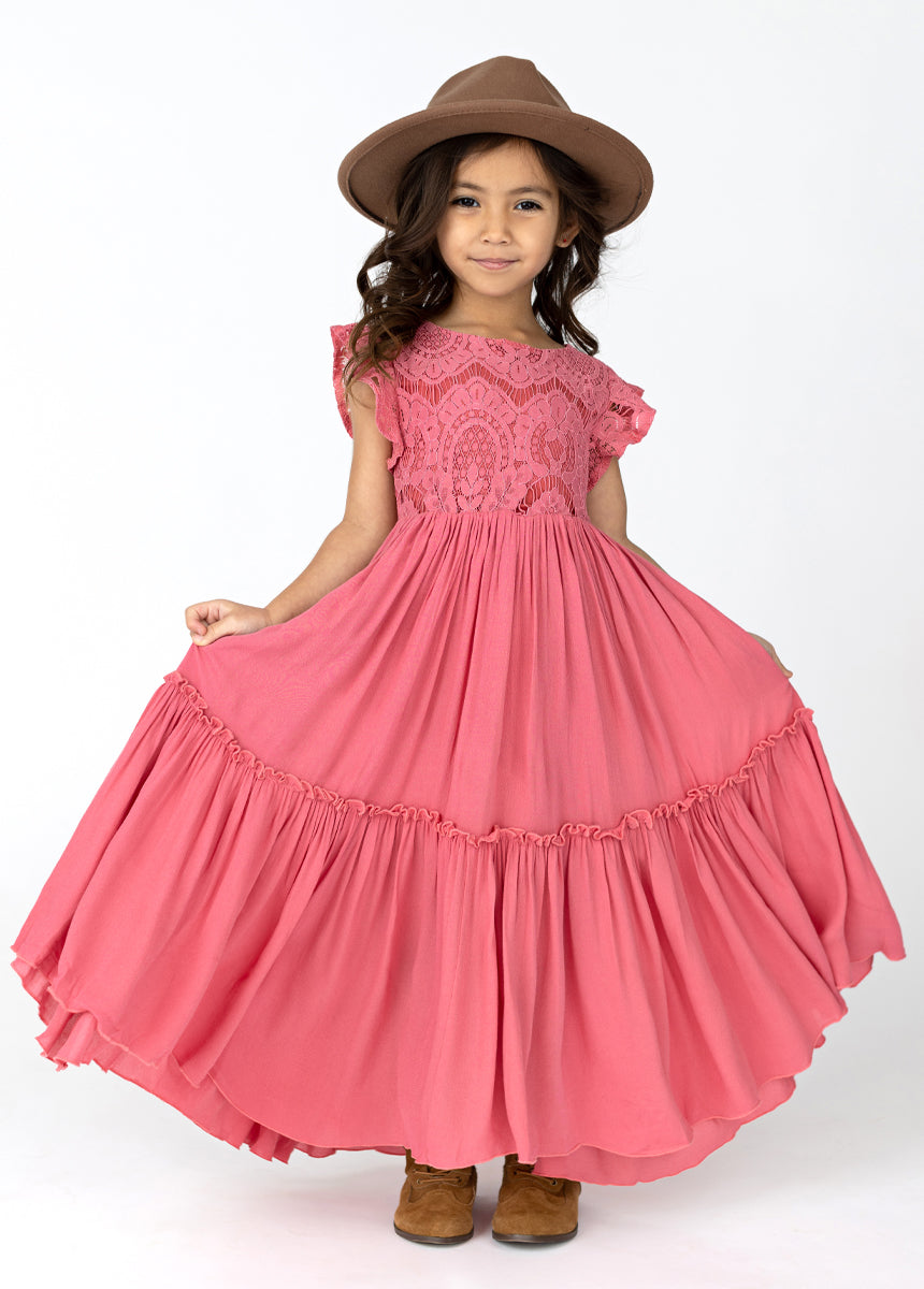 macy maxi dresses Joyfolie GirlsMacy Maxi Dress in Pink | Boho Maxi Maxi Dress for Little Girls