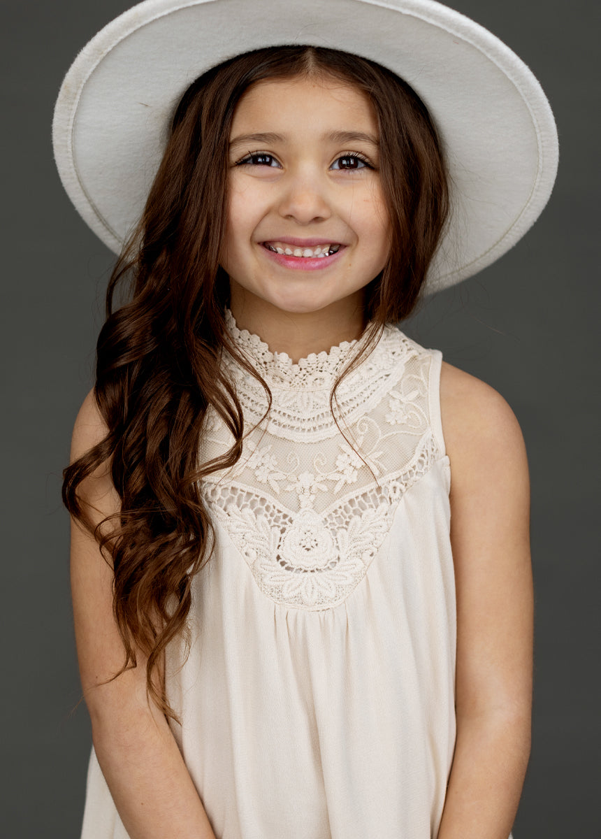 Delphina Dress in Ecru