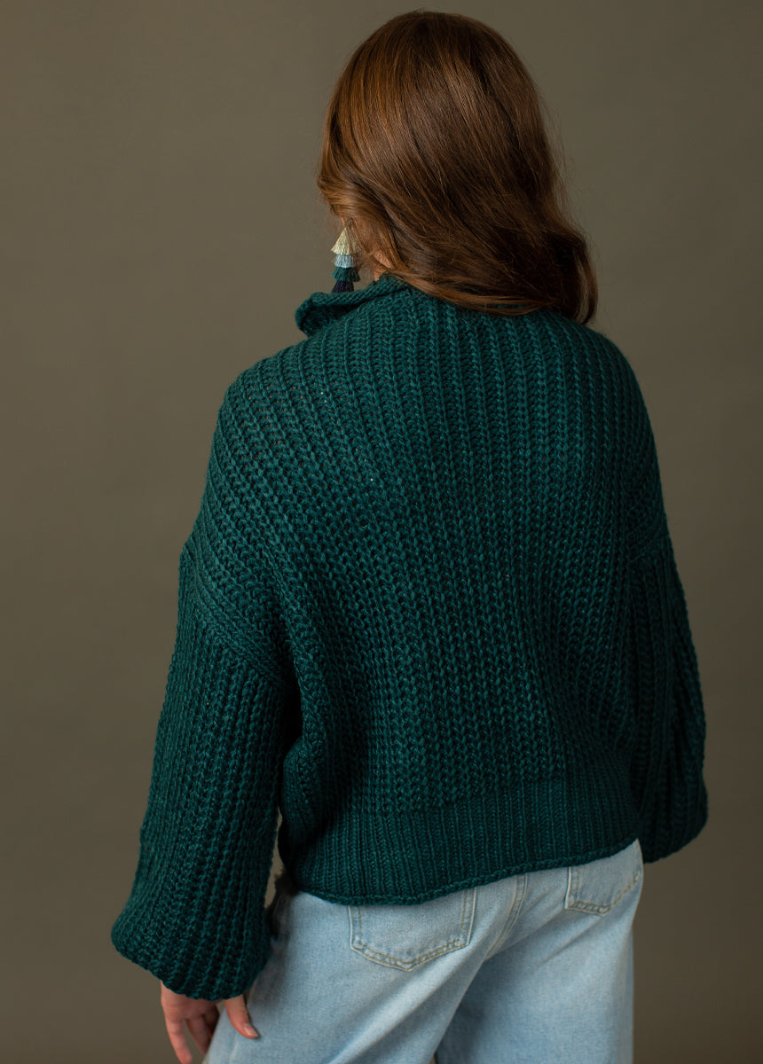 Serena Sweater in Dark Teal - Joyfolie