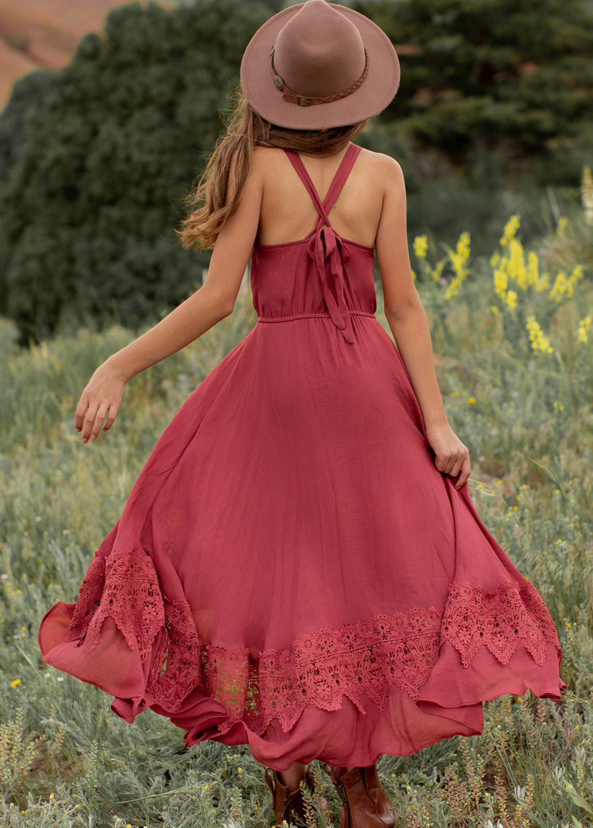 Kat Maxi Dress in Red Clay