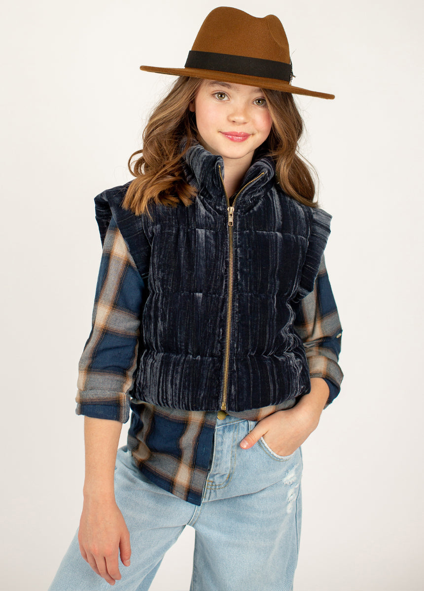 Taylor Top in Navy Plaid
