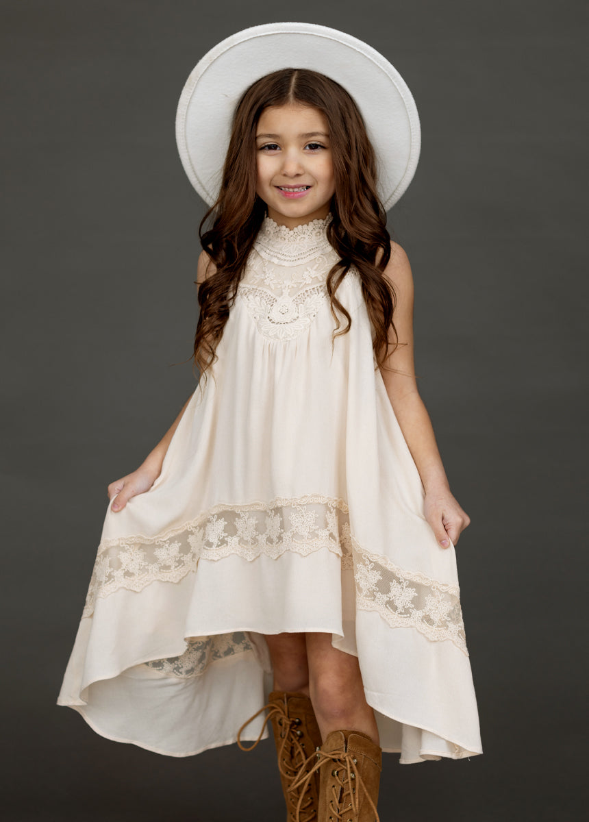 Delphina Dress in Ecru