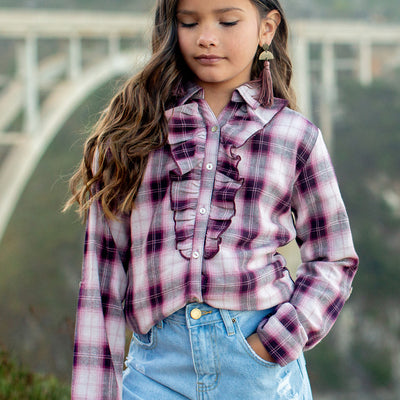 Taylor Top in Berry Plaid