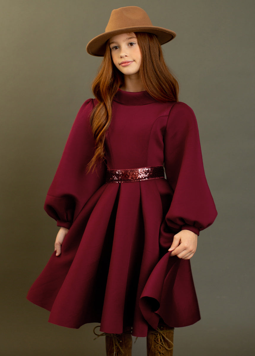 Molly Sequin Belt in Burgundy