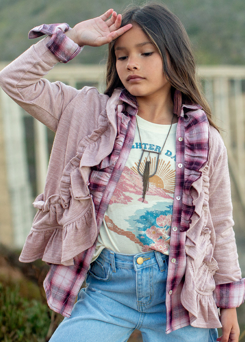 Taylor Top in Berry Plaid