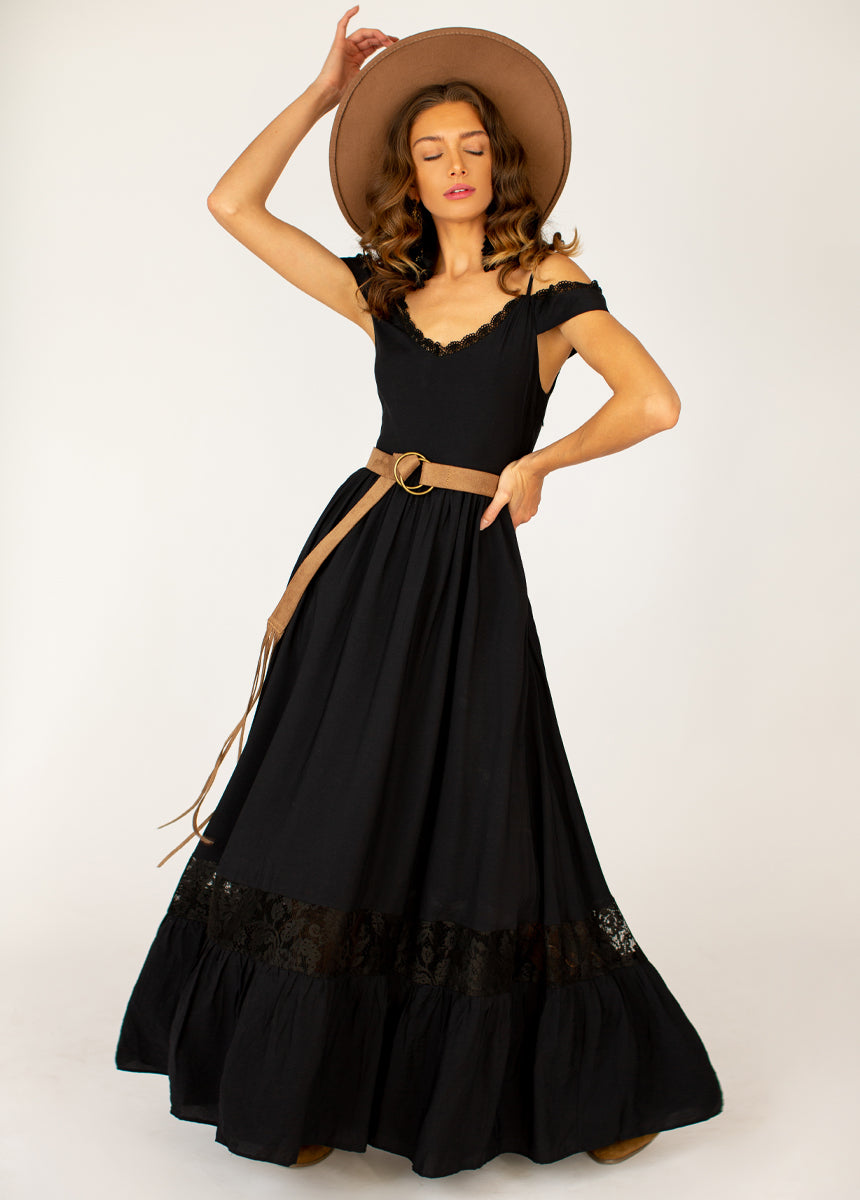 Coral Dress in Black